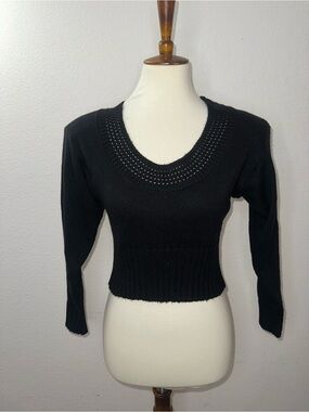 Black Scoop Neck Women's Sweater